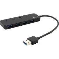 I-Tec USB 3.0 Metal HUB 4 Port with individual On/Off Switches, USB 3.2 Gen 1 (3.1 Gen 1) Type-A, USB 3.2 Gen 1 (3.1 Gen 1) Type-A, 5 Mbit/s, Schwarz, Kunststoff, USB