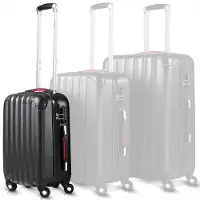 B2X Hartschalen-Reisekoffer, 34 l, 2,25 kg, ABS-Kunststoff, Schwarz