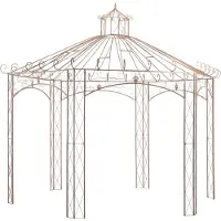 The Living Store Gartenpavillon Antikbraun 4 m Eisen