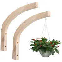 Benza Ibenzoa Holz-Wandhaken 2er-Set, beige – dekorative Haken mit vorgebohrten Löchern für Pflanzen & Laternen, inkl. Befestigung, max. Tragkraft 15 kg