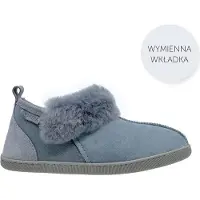 Vanuba Karayaka Lammfell Hausschuhe Damen Schuhe - Badelatschen Damen Hausschuhe - Leder Wolle Pantoffeln Damen - Bequeme Schuhe Damen Lammfell-Hausschuhe - 41 EU Leder Harz Grau Grau