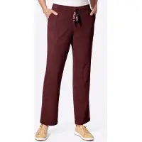 Casual Looks Cordhose , Damen, Gr. 19, Kurzgrößen, bordeaux, 100% Polyester, unifarben, Hosen Cordhose