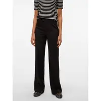 Vero Moda Anzughose "VMTEXAS MW STRAIGHT PANT NOOS", Damen, Gr. M (38), Länge 34, schwarz, Web, Obermaterial: 75% Polyester, 21% Viskose, 4% Elasthan, unifarben, normal, Hosen Anzughose, Materialmix