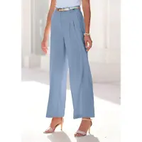 LASCANA "mit weitem Bein aus weicher und leichter Webware" Sommerhose im Business-Look, elegante Anzughose mit Taschen
