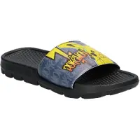 FLA Europe LEOMIL Pokémon Pikachu PO003740, Kinder Pantoletten schwarz EVA Badeschuhe Strand Schuhe, Schwarz 27