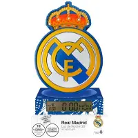 Kids Euroswan Nachttischlampe 3D mit Uhr und Wecker, Real Madrid