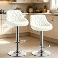 Gliese 2er Set Barhocker Höhenverstellbar Drehbar Barstuhl Bistrohocker Tresenhocker Fußstütze