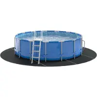 Syfax Bodenfolie für Pools Ø 500 cm (2 mm) Rund Vliesstoff Schwarz