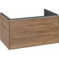 Villeroy & Boch Subway 3.0 Waschbeckenunterschrank, LED-Beleuchtung, 1 Auszug, 772x429x478mm, C573L0RH, Farbe: Front/Korpus: Kansas Oak, Griff: Aluminium glänzend