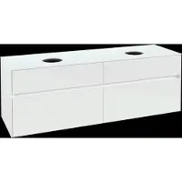 Villeroy & Boch Collaro Waschbeckenunterschrank, Wandmontage, 4 Auszüge, für 2 Waschbecken, 1600x548x500mm, C05200DH, Farbe: Front/Korpus: Glossy White, Griff: White Matt