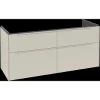 Villeroy & Boch Subway 3.0 Waschbeckenunterschrank, LED-Beleuchtung, 4 Auszüge, 1272x576x478mm, C568L2VN, Farbe: Front/Korpus: Cashmere Grey, Griff: Cashmere Grey