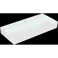 Villeroy & Boch Memento 2.0 Wandwaschbecken, 1 Hahnloch, ohne Überlauf, ungeschliffen, 1000x470mm, 4A22A2R1, Farbe: Weiß CeramicPlus