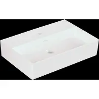 Villeroy & Boch Memento 2.0 Wandwaschbecken, 1 Hahnloch, ohne Überlauf, geschliffen, 600x420mm, 4A226LR1, Farbe: Weiß CeramicPlus