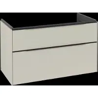 Villeroy & Boch Subway 3.0 Waschbeckenunterschrank, 2 Auszüge, 973x576x478mm, C57001VN, Farbe: Front/Korpus: Cashmere Grey, Griff: Volcano Black