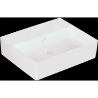 Villeroy & Boch Memento 2.0 Wandwaschbecken, ohne Hahnloch, ohne Überlauf, geschliffen, 500x420mm, 4A225F01, Farbe: weiß-alpin