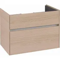 Villeroy & Boch Collaro Waschbeckenunterschrank, 2 Auszüge, Waschbecken mittig, 754x546x444mm, C01000VJ, Farbe: Front/Korpus: Nordic Oak, Griff: Cashmere Grey