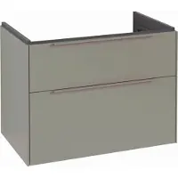 Villeroy & Boch Subway 3.0 Waschbeckenunterschrank, LED-Beleuchtung, 2 Auszüge, 772x576x478mm, C574L2VM, Farbe: Front/Korpus: Taupe, Griff: Taupe