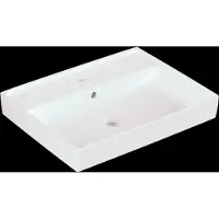 Villeroy & Boch Collaro Waschtisch, 1 Hahnloch, mit Überlauf, Unterseite geschliffen, 600x470mm, 4A336GRW, Farbe: Stone White CeramicPlus