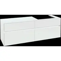 Villeroy & Boch Collaro Waschbeckenunterschrank, Wandmontage, 4 Auszüge SoftClose, Waschbecken rechts, 1600x548x500mm, C02300DH, Farbe: Front/Korpus: Glossy White, Griff: White Matt