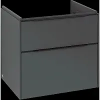 Villeroy & Boch Subway 3.0 Waschbeckenunterschrank, 2 Auszüge, 622x576x478mm, C57601VR, Farbe: Front/Korpus: Graphite, Griff: Volcano Black