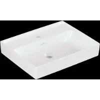 Villeroy & Boch Collaro Handwaschbecken, 1 Hahnloch, ohne Überlauf, ungeschliffen, 500x400mm, 43345101, Farbe: weiß-alpin