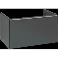 Villeroy & Boch Subway 3.0 Waschbeckenunterschrank, LED-Beleuchtung, 1 Auszug, 772x429x478mm, C573L0VR, Farbe: Front/Korpus: Graphite, Griff: Aluminium glänzend
