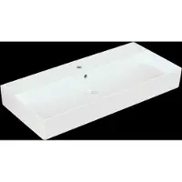 Villeroy & Boch Memento 2.0 Wandwaschbecken, 1 Hahnloch, mit Überlauf, geschliffen, 1000x470mm, 4A221GR1, Farbe: Weiß CeramicPlus