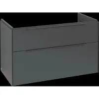 Villeroy & Boch Subway 3.0 Waschbeckenunterschrank, LED-Beleuchtung, 2 Auszüge, 973x576x478mm, C570L2VR, Farbe: Front/Korpus: Graphite, Griff: Graphite