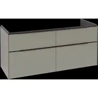 Villeroy & Boch Subway 3.0 Waschbeckenunterschrank, LED-Beleuchtung, 4 Auszüge, Waschbecken mittig, 1272x576x478mm, C602L1VM, Farbe: Front/Korpus: Taupe, Griff: Volcano Black