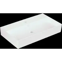 Villeroy & Boch Memento 2.0 Wandwaschbecken, 1 Hahnloch, ohne Überlauf, ungeschliffen, 800x470mm, 4A2281RW, Farbe: Stone White CeramicPlus