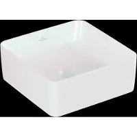 Villeroy & Boch Collaro Aufsatzwaschbecken, quadrat, ohne Hahnloch, ohne Überlauf, 380x380mm, 4A213801, Farbe: weiß-alpin