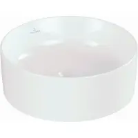 Villeroy & Boch Collaro Aufsatzwaschbecken, rund, ohne Hahnloch, ohne Überlauf, 400x400mm, 4A1840R1, Farbe: Weiß CeramicPlus