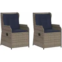 Syfax Gartenbank 2 stk. Grau Poly-Rattan