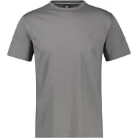 Lerros T-Shirt , Herren, Gr. M, grau (basalt grau), Single Jersey, Obermaterial: 100% Baumwolle, unifarben, regular fit hüftlang, Rundhals, abgesteppt, Shirts T-Shirt, im Basic-Look