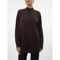 Vero Moda Strickpullover "VMPLAZA LS HIGHNECK LONG PULLOVER GA BOO" Materialmix, loose fit