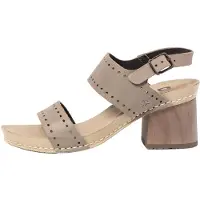 Art für Damen. 1186411EW003_039 Ledersandalen 1864 Wish grau (38), 5 bis 8 cm, Schnalle, Lässig