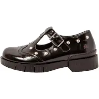 Art für Damen. 11834S201003_001 1834S Leder Oxford Schuhe schwarz (42), Wohnung, 1 bis 3 cm, Schnalle, Lässig