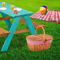Northix Kinder-Picknicktisch aus Holz mit Bänken, Gartenmöbel