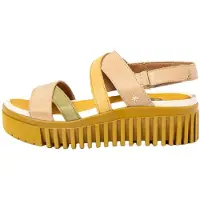 Art für Damen. 1167611Z2003_0MU Brighton gelbe Ledersandalen (40), 3 bis 5 cm, Klettverschluss, Lässig, Mehrfarbig