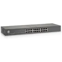 LevelOne 24-Port-Gigabit-Switch, Unmanaged, Gigabit Ethernet (10/100/1000), Rack-Einbau