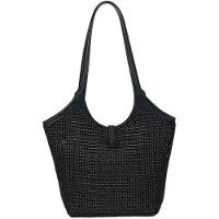 Gallantry Paris Gallantry, Damen-Shopper in Bastoptik mit langen Griffen Chic, Schwarz