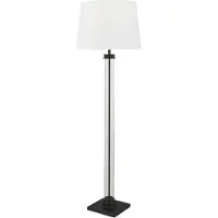 Searchlight Zeitgenössischer Sockel Stahl Schwarz Glas Weiß 1 Licht E27
