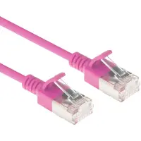 ACT Rosa 10 Meter langes LSZH-U/FTP-Cat-6a-Datencenter-Slimline-Patch-Kabel mit RJ45-Anschlüssen und Knickschutz, 10 m, Cat6a, U/FTP (STP), RJ-45, RJ-45, Pink