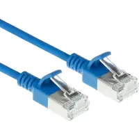ACT Blaues 7 Meter LSZH S/FTP CAT6A Slimline-Patch-Kabel snagless mit RJ45-Steckern, 7 m, Cat6a, S/FTP (S-STP), RJ-45, RJ-45, Blau