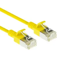ACT Gelbes 1 Meter LSZH S/FTP CAT6A Slimline-Patch-Kabel snagless mit RJ45-Steckern, 1 m, Cat6a, S/FTP (S-STP), RJ-45, RJ-45, Gelb