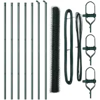 vidaXL Bodenmontierter Sechseckzaun 10 x 1,6 m PVC-beschichteter Stahl
