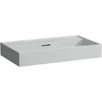 Laufen Kartell Waschtisch unterbaufähig, ohne Hahnloch, mit Überlauf, 800x460mm, H8103367591091, Farbe: Grau matt