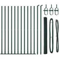 vidaXL Sechseckzaun mit Betonsockel 25 x 1,4 m PVC-beschichteter Stahl