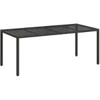 vidaXL Gartentisch Schwarz Poly-Rattan