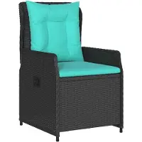 vidaXL Liegende Gartenstühle 2 Stk. Schwarz Poly Rattan
